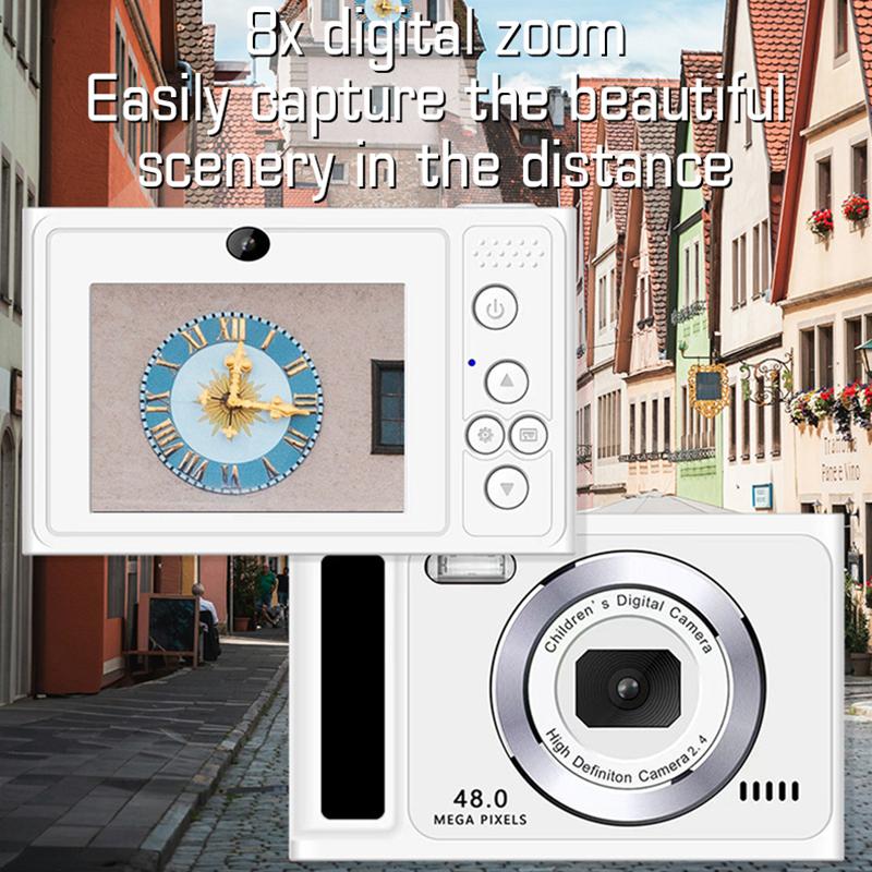 48Mp Çift Lensli 2.8 İnç Dijital Video Kamera Ips 4K Dijital Kamera Af 16X Dijital Zoom Flaş Çocuklar İçin Öğrenci Doğum Günü Hediyesi