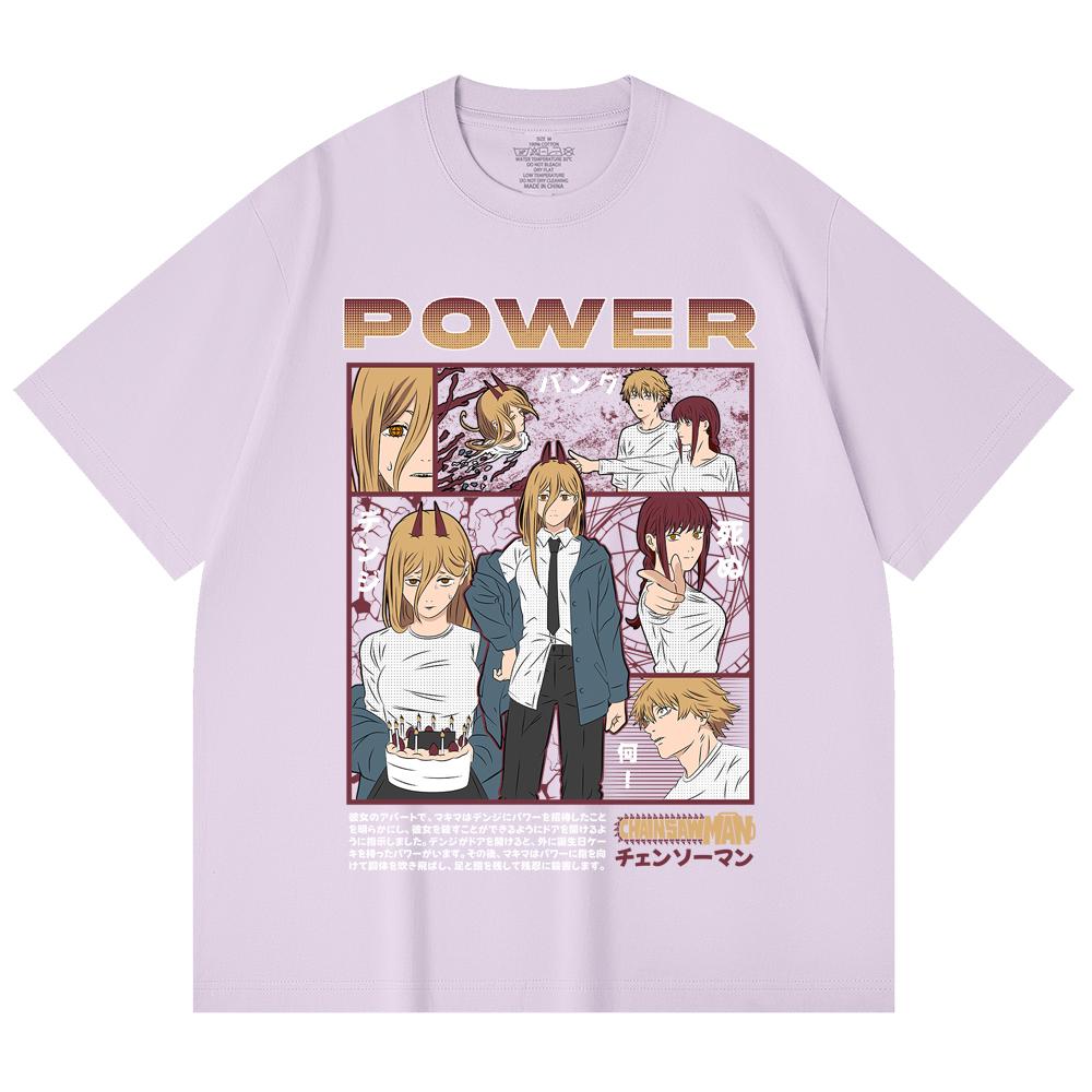 230 g/m² 100% Baumwolle Kettensägenmann V1 Power Print Unisex Schweres Baumwoll-T-Shirt