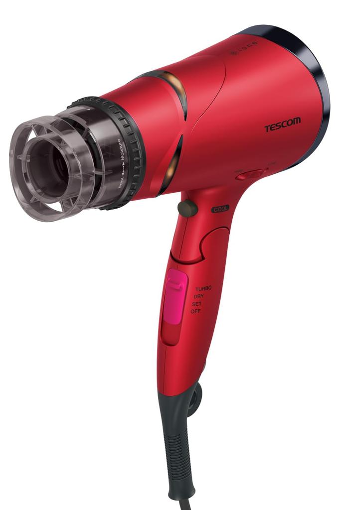 Tescom Hair Dryer, Negative Ion, Foldable, High Airflow, Fast Drying, Cold and Hot Air, Easy-Dry Plug, Ione, Red (Pink), TD430B-P/E