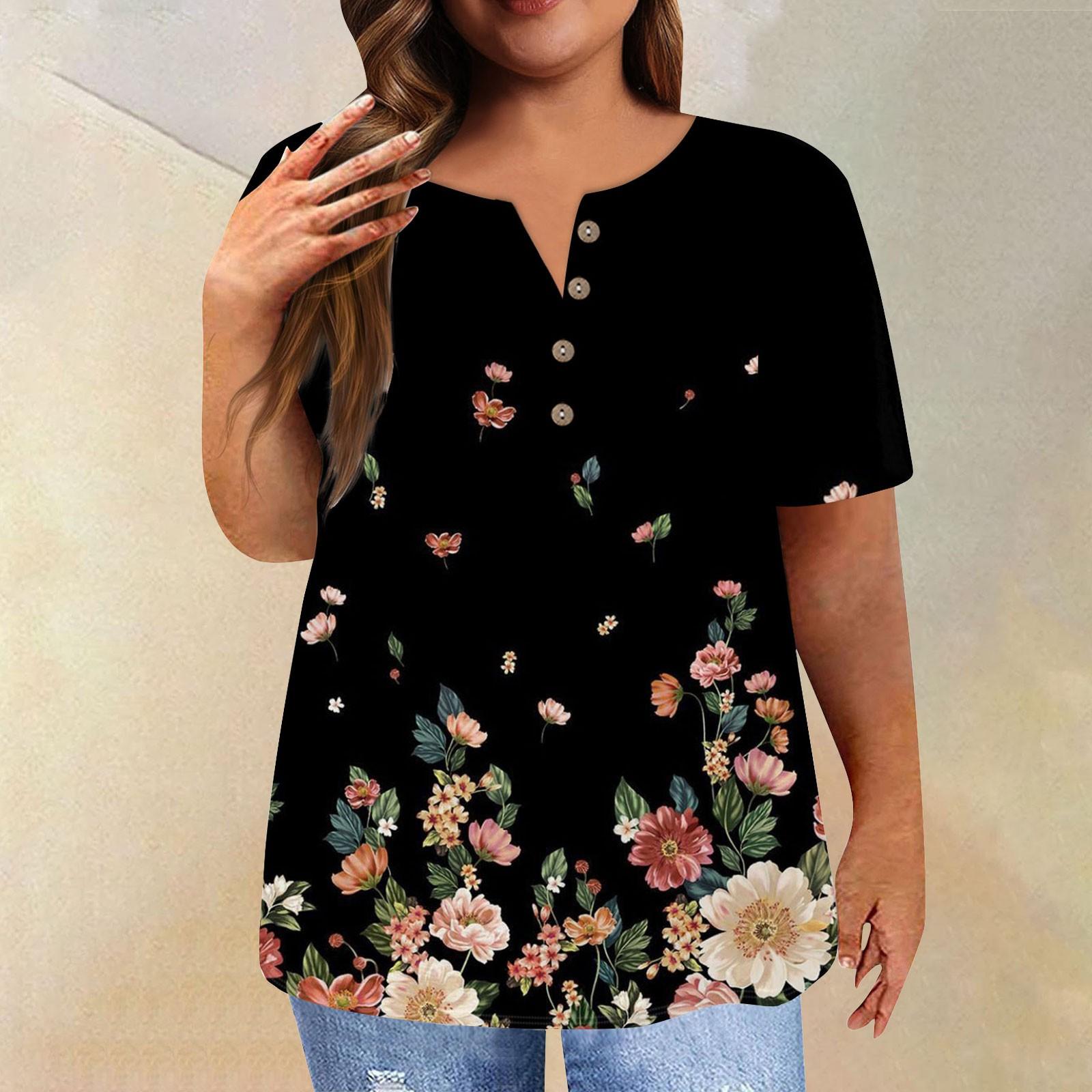 

Женская рубашка с коротким рукавом и пуговицами, футболка больших размеров, повседневные топы с цветочным принтом XXL жёлтый