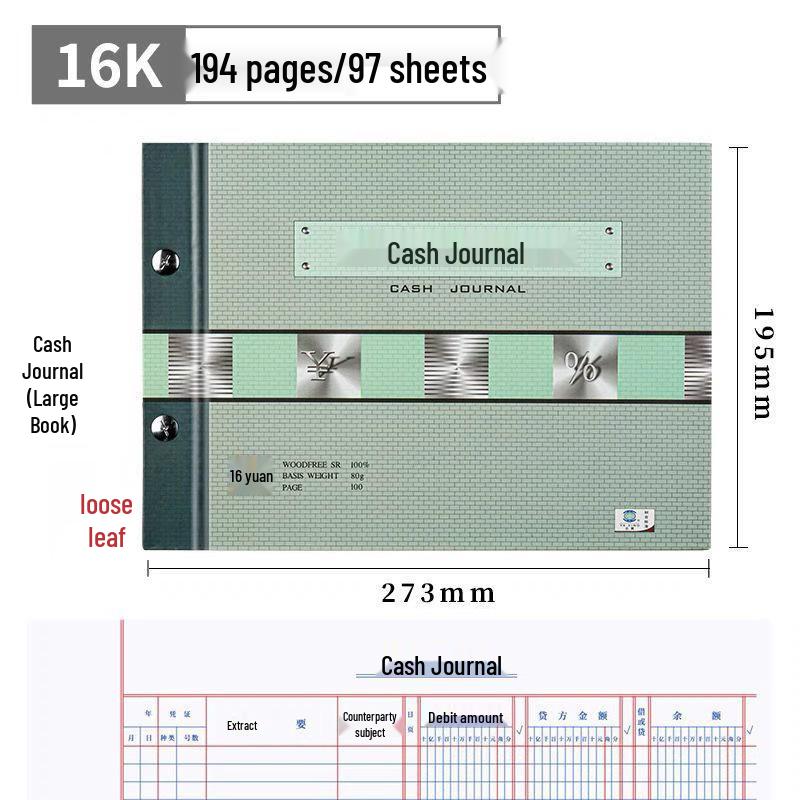 100-Page Financial Accounting Ledger: Cash, Bank Deposit & General Ledger Book