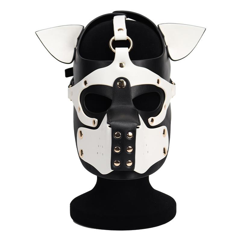 PU Hunde Vollgesichtsmasken Sexy Pupply Cosplay Tier Party Kostüme Erwachsene Kapuze Punk Maske Rollenspiel Ledermaske Kopfbedeckung