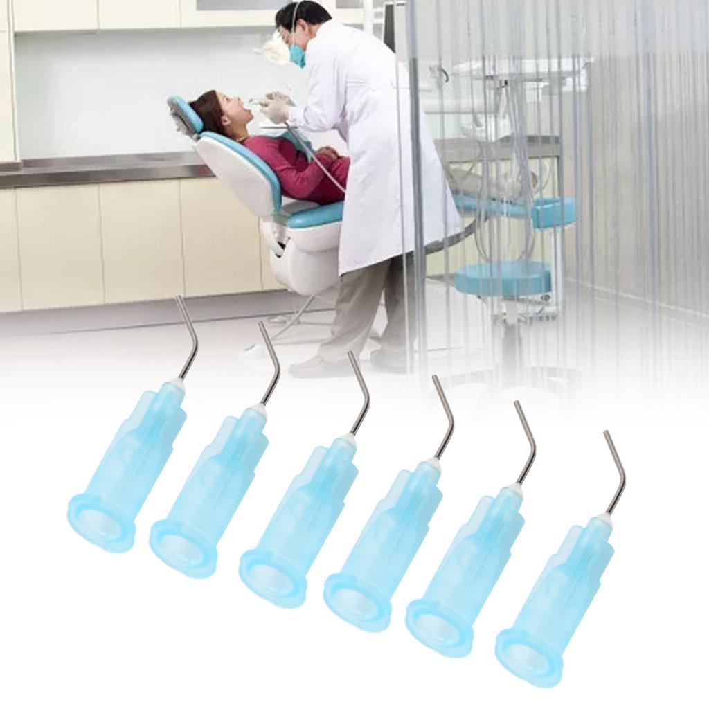 100 unidades Desechables Dental Pre Doblado Puntas de Aguja de Irrigación Puntas de Aguja Dispensadora Accesorio de Repuesto