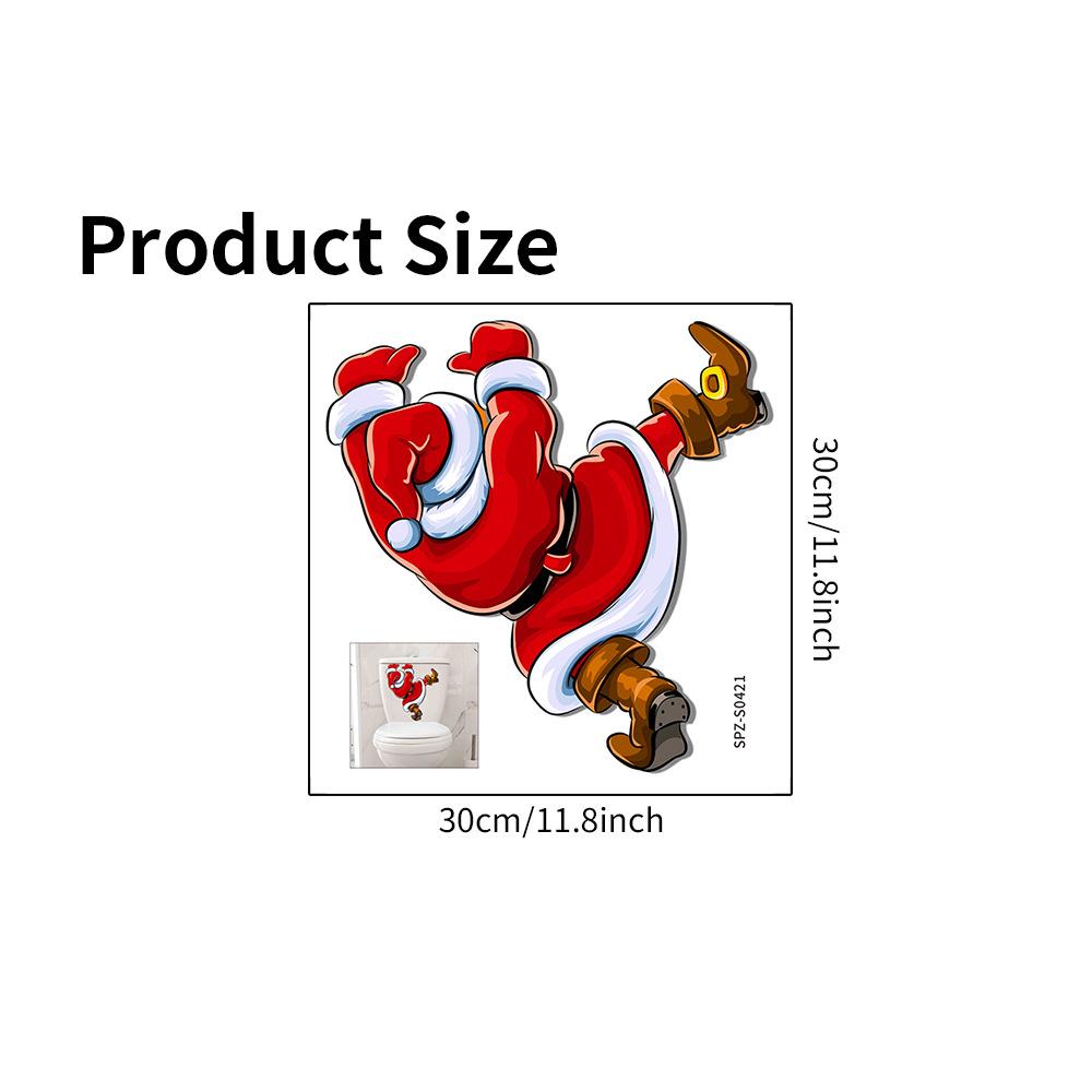 

Shangyi SPZ-S0421 Christmas Funny Self-Adhesive Toilet Wall Sticker 30x30cm