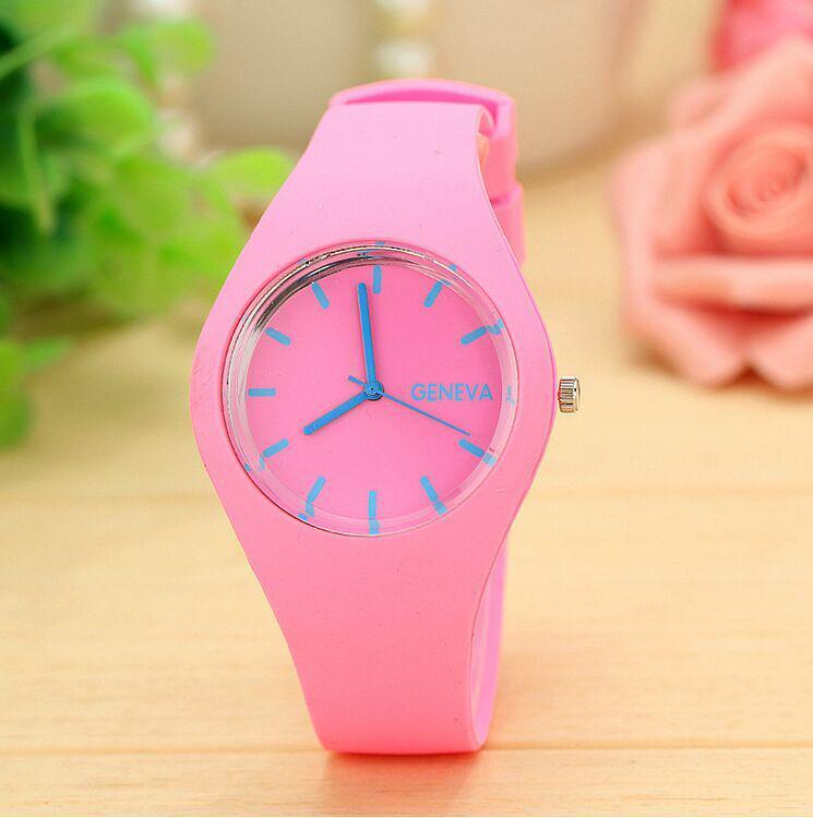 Women's Ultra-Thin Silicone Fashion Watch, Quartz Movement, Candy Color, Geneva Design