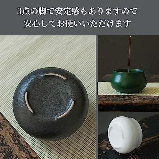 Nannlia incense holder burner stylish mini altar ceramic stick stand simple (black)