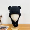 Winter Autumn Warm Beanie Hats Cute Ear Protection Cap Fashion Bear Ear Knitted Cap  Streetwear