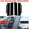 6pcs/set Gloss Black Pillar Post Window Cover Door Trim Decoration Sticker For Honda City 2015-2019 Auto Exterior Parts