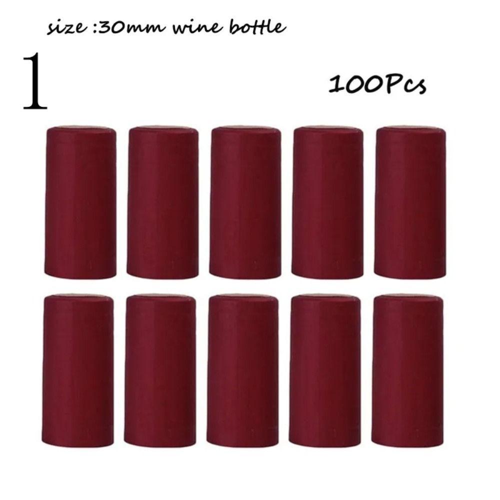 

100Pcs PVC Wine Heat Shrinkable Cap Tear Tab Red Wine Shrink Film Wrap Black Straight Mouth Wine Bottle Cap