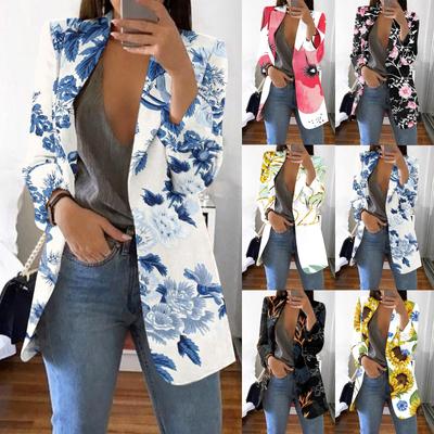 Γυναικείο Casual Μόδα Print Πέτο Μακρυμάνικο Στενή Γραμμή Μπουφάν