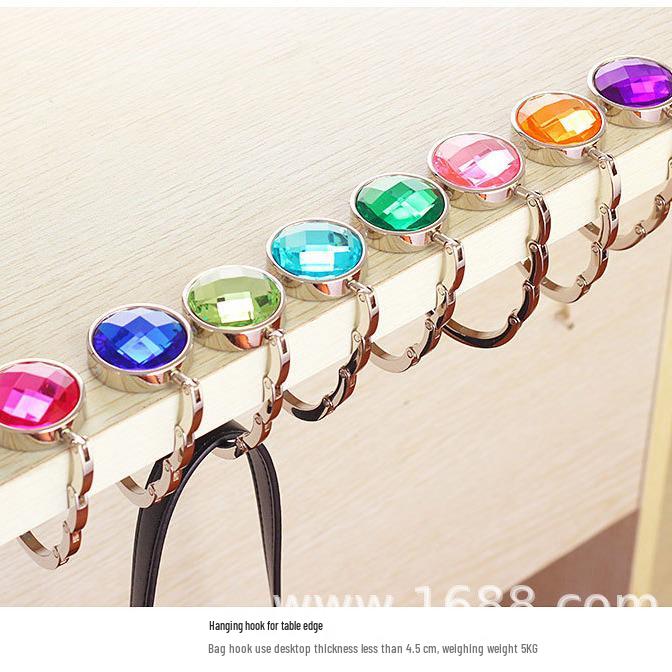 Creative Portable Metal Bag Hook for Table Edge - Folding Desktop Bag Holder