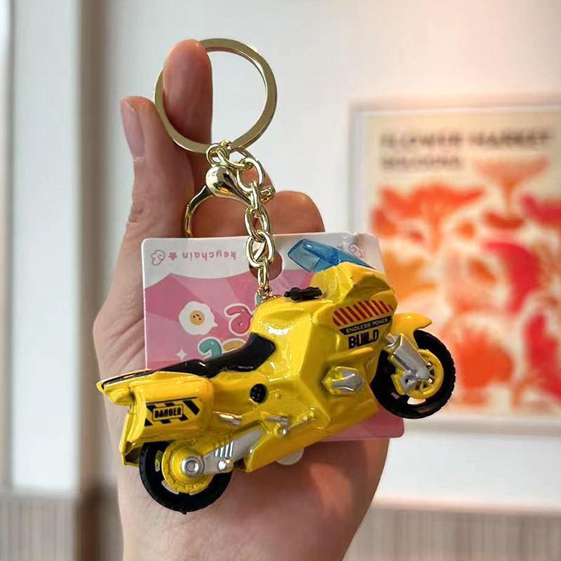 Adorable Cartoon Motorcycle Keychain Cute Alloy Toy For Students And Couples