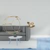 Modern Multifunctional Wall Mounted Shelf with Artistic Retro Rocking Horse Wood Sculpture