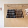 Korean Style Plaid Woolen High Waist A-Line Pleated Skirt for Women, Plus Size, College Fashion