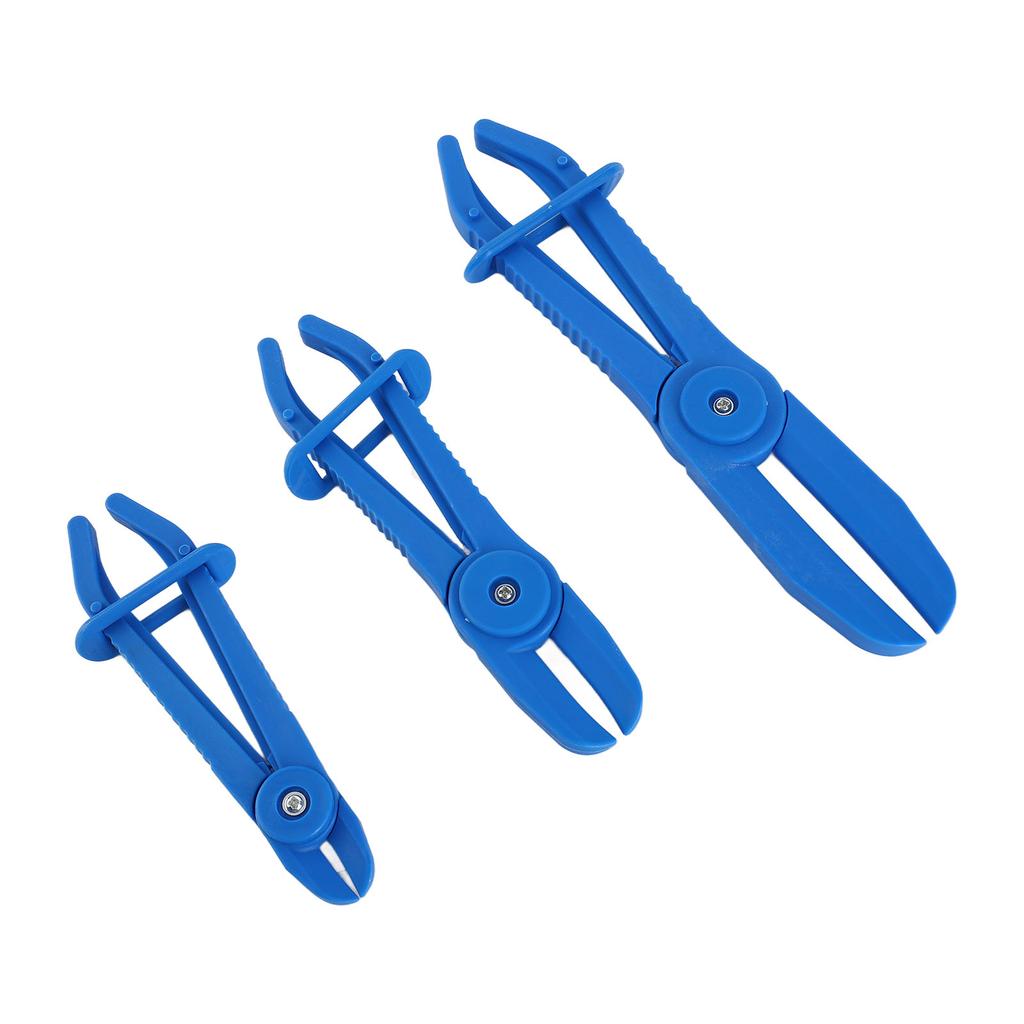 3PCS Flexible Hose Line Pliers Set Insulated Nylon Brake Fuel Hose Clamps Multiple Sizes Blue