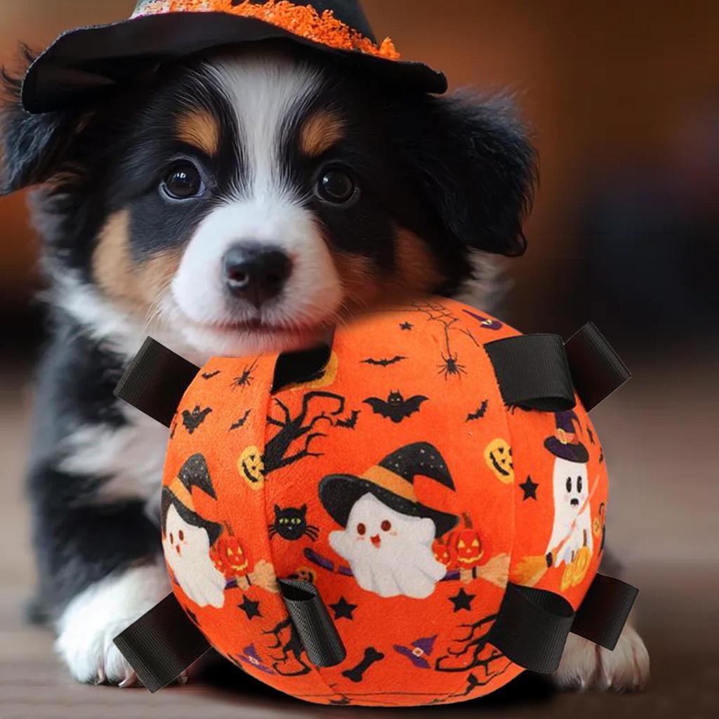 Soccer Ball For Dogs Halloween Pet Soccer Ball Aggressive Chewing Interactive Toy For Training Chasing Teething Hunting Outdoor