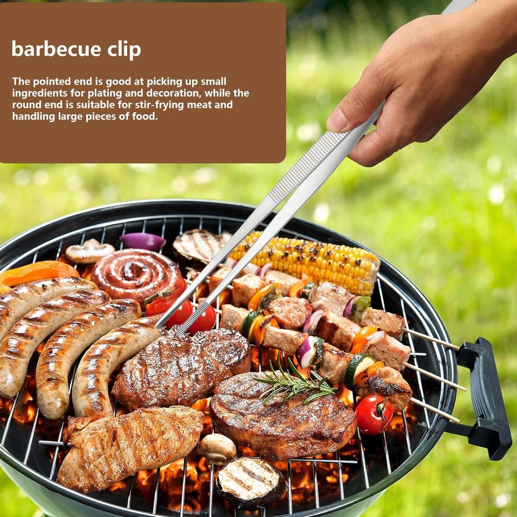 Küchenpinzette Zange Rutschfest 12-Zoll Griff Utensilien Edelstahl Pinzettenzange Zum Kochen Zum Servieren von Speisen BBQ Grillen