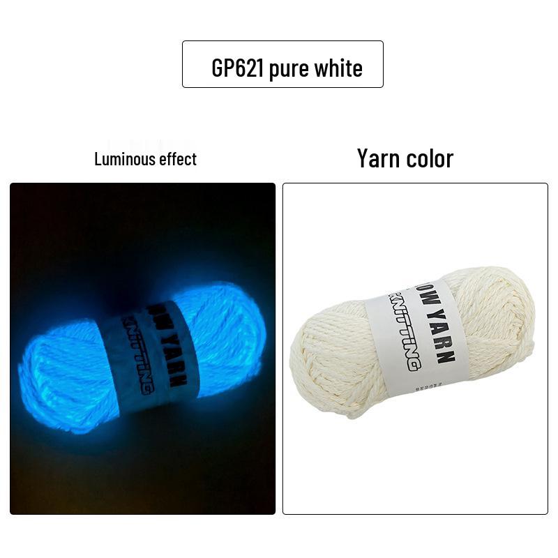 2mm Luminous Hand-Knitted Imitation Cotton Glow-in-the-Dark Yarn