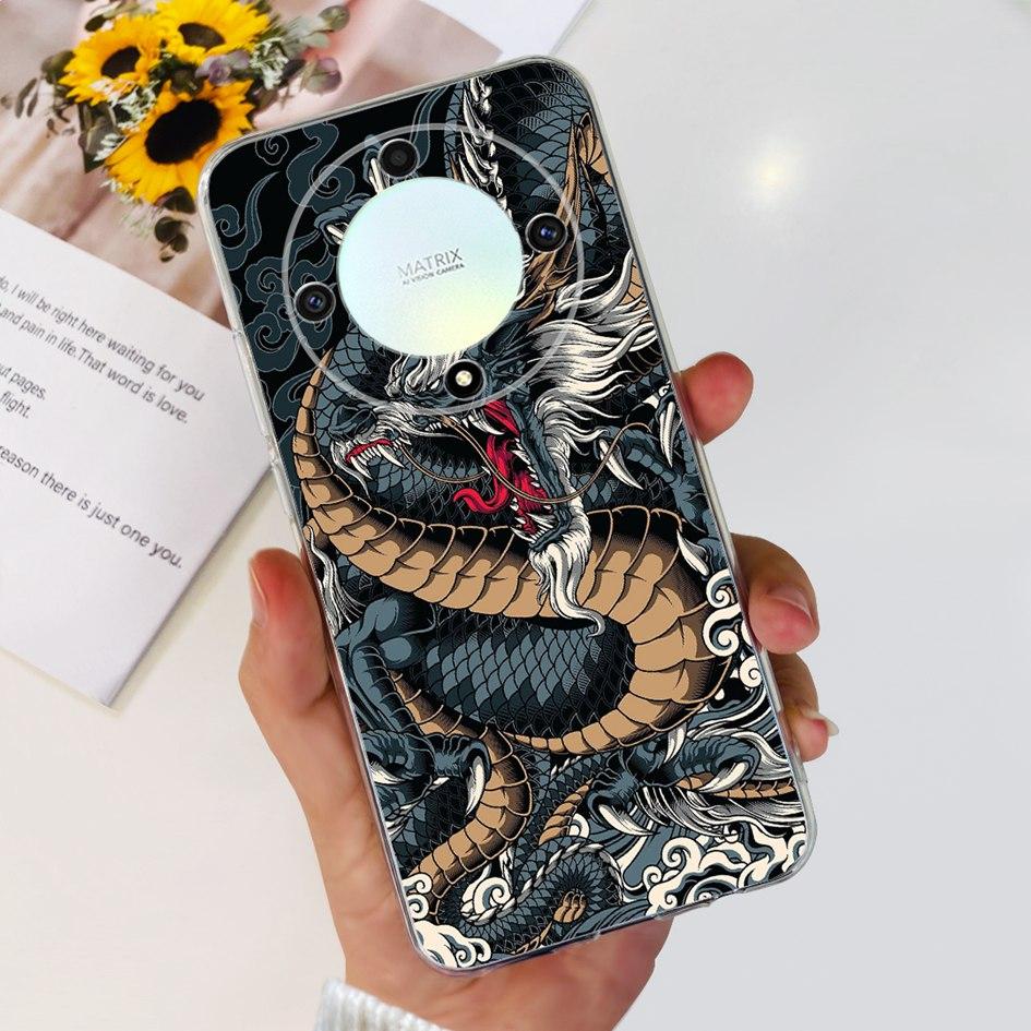 For Honor X9b 5G Case ALI-NX1 Popular Flower Soft Clear Silicon TPU Cover For Honor X9a RMO-NX1 HonorX9 ANY-NX1 Shockproof Funda