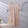 Spot new women's cotton silk spring, summer and autumn thin loose cake nightgown simple and comfortable loungewear