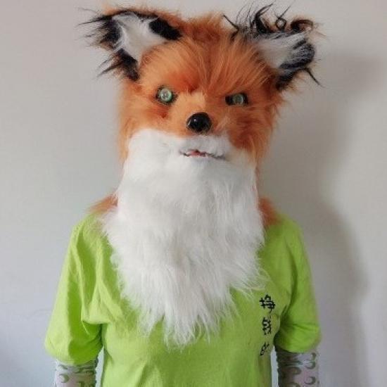 Halloween-Requisiten Plüschtier-Maske Cosplay Horror blutige Kaninchen Husky Wolf Maske mit beweglichem Mund