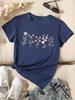 2026 Fashion New Arrival Unisex Graphic Tee Floral Print Round Neck Short Sleeve Tshirt Casual Tops Ideal For Spring Summer Daily Wear And Going Out