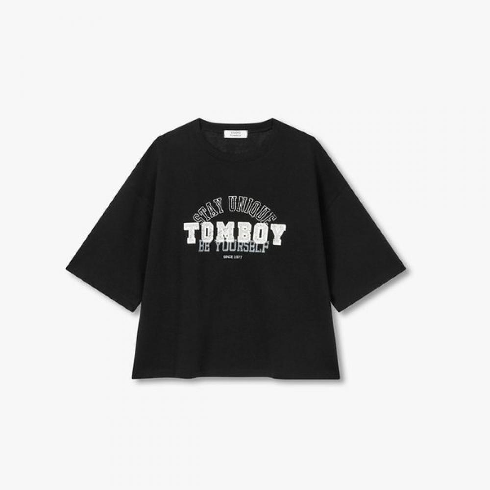 STudio Tomboy LeTTering ShorT Sleeve T shirT 9176222992cT blacks/OS