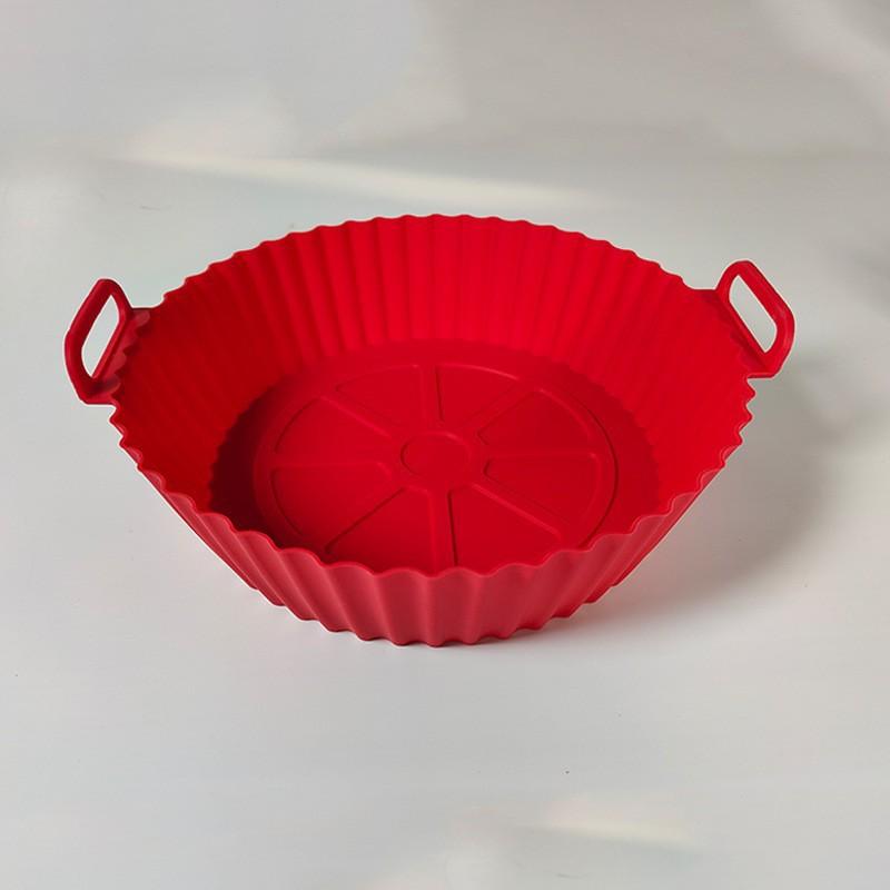 Air Fryer Silicone Liners Air Fryer Silicone Pot Reusable Silicone Air Fryer Liners Food Safe Non Stick Air-Fryer Accessories красный