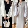Hot-Selling Korean-Japanese Style Spring To Autumn Long Patchwork Lace Dress