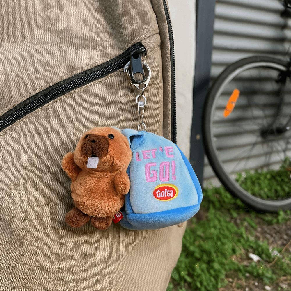 Plush Tent Pendant Portable Backpack Keychain Creative Groundhog Keychain  Keychain Collection