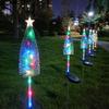 Solar Christmas Tree LED Lights Outdoor Waterproof Solar Lawn Lamp for Garden Courtyard Landscape Christmas Party Decor