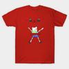 Asian Size Men Black Print T-shirt Adventure Time - Bro Hug No-Cut Heat Transfer Print Cotton Tshirt