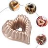 Heart Cake Pan, Aluminium Heart Shape Cake Mold Nonstick Baking Mold Dishwasher Safe 3D Charlotte Cake Pan for Birthday Wedding Christmas, 10 Inch