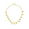 Collana con Ciondolo in Acciaio Titanio e Perla Dorata: Catena da clavicola da donna elegante, resistente al colore, di lusso leggero