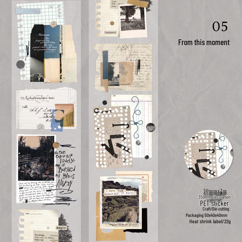 Twilight PET Die-cut Tape: Wilderness Series Journal Collage Material