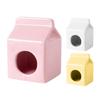 Summer Ceramic Hamster Hideout, Milk Carton Shaped Small Animals House, Gerbil Mice Guinea Pig Dwarf Hamster Habitat Cave