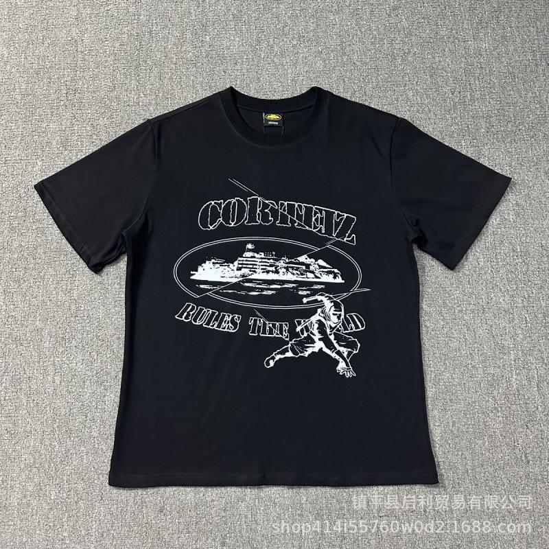 New High Street Corteiz Alcatraz Fun Letter Print Men's and Women's Casual Short Sleeve T-Shirt