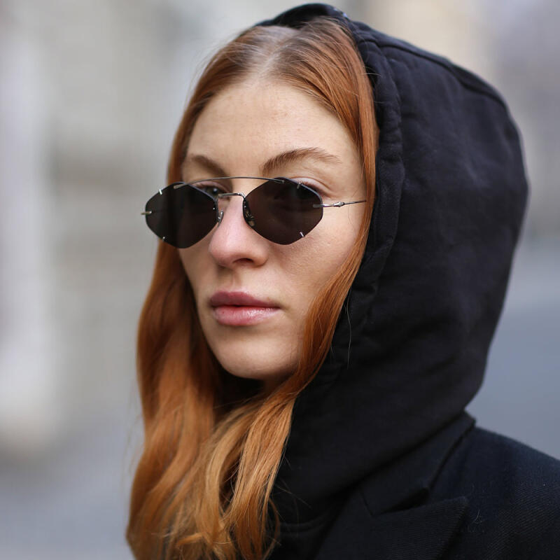 NeoRetro 2580 Two-Bridge Minimal Sunglasses C1 Black