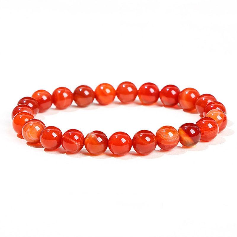 Natural Crystal Agate & Tiger Eye Stone Bracelet - Fashionable Round Beads for Men & Women