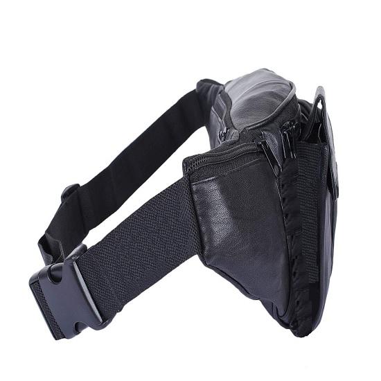 Noora Stylish BLACK Leather Waist Bags for Men's & Women's
