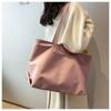 Solid Colored Cloth Bag Female Student Shoulder Bag Simple and Large Capacity Tote Bag Commuting Handbag