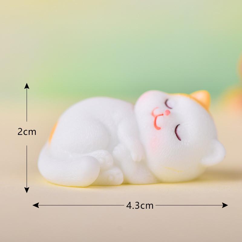 Entzückende getigerte Katze aus Harz für DIY Miniaturgartendekoration