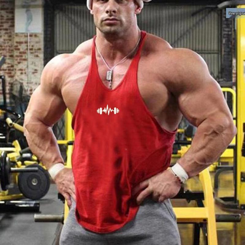 Men's Elastic Fitness Vest - Breathable, Loose, Sleeveless Cotton Top for Running & Weightlifting