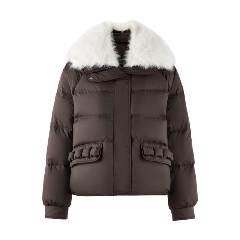 Autumn Water Yiren Women's Short Down Jacket with Fur Collar
