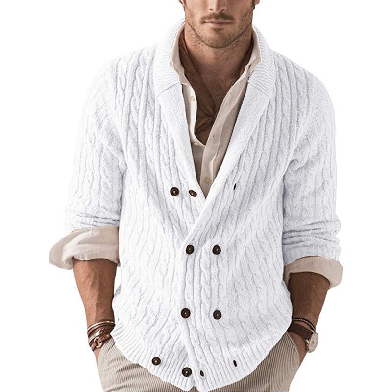 2025 Winter Solid Color Collared Long Sleeve Sweater Jacket