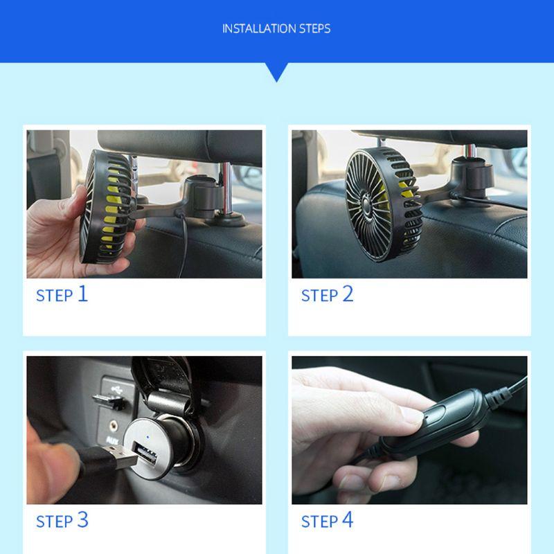 Universal Car Back Seat Headrest 3 Speed 5V USB Fan With Switch Air Cooling Fan Universal Car Back Seat Headrest 3 Speed 5V USB Fan With Switch Air Cooling Fan