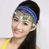 Ethnic Retro Belly Dance Headband With Red Sequin Coin Fringe Personalized Decorative Headpiece For Dance Performances