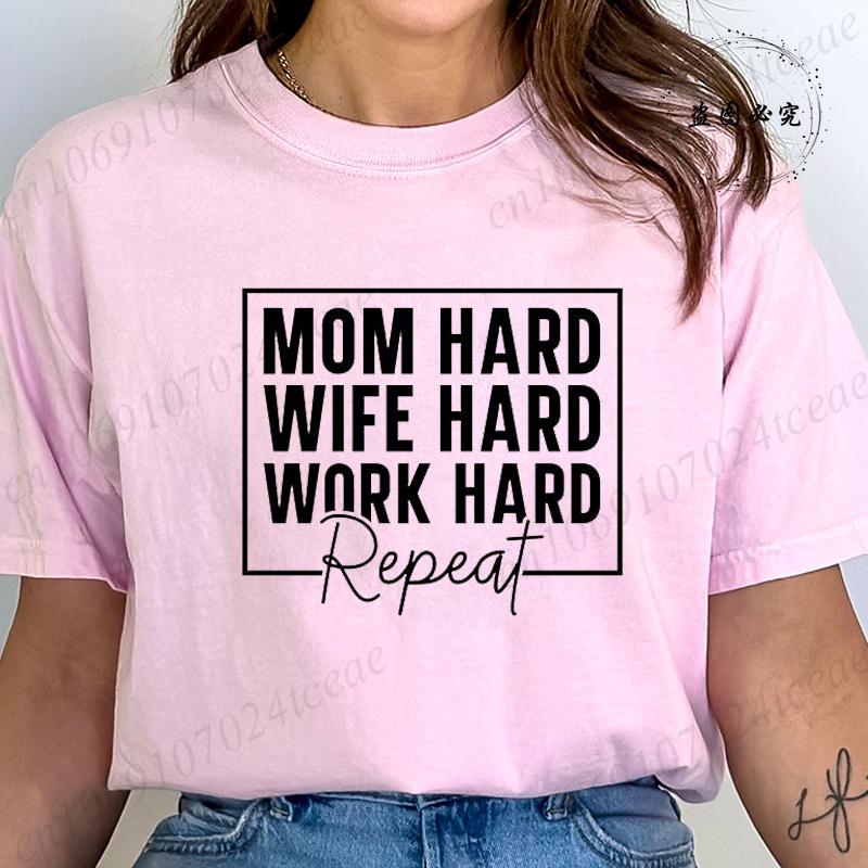 Funny Mom Life Design Graphic T Shirts Women Blessed Mama Mom Quotes Streetwear Tee Shirt Short Sleeve Clothing O Neck T Shirt