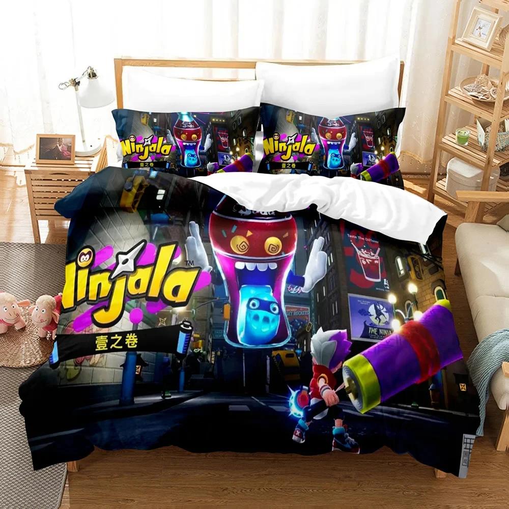 Comforter 3D Print Ninjala Cartoon Game Bedding Set Bed Set Comforter King Queen Size Boys Adult