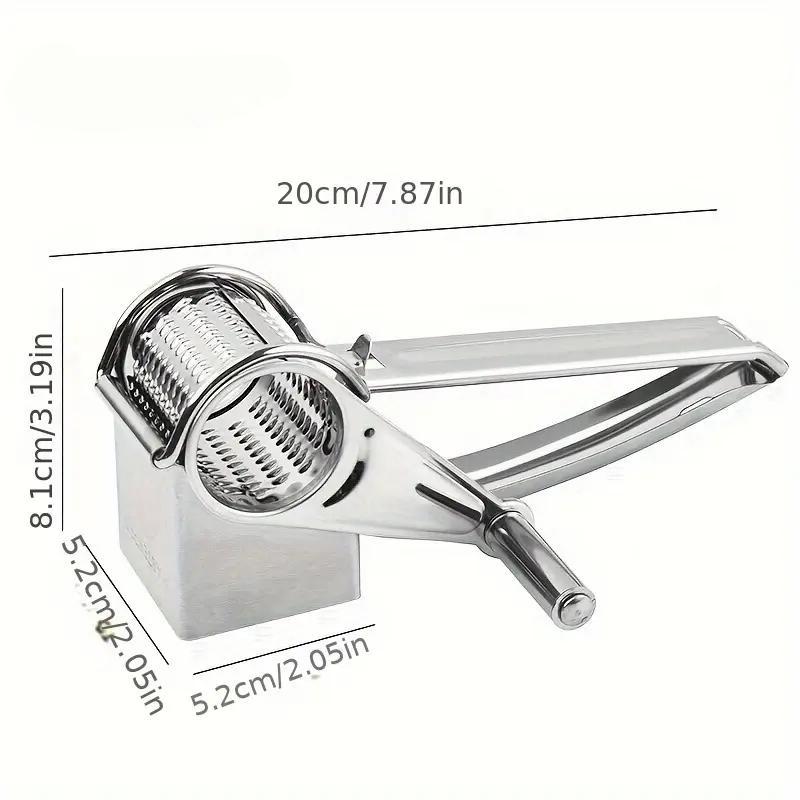 Stainless Steel Cheese Grater - Manual Rotary Cheese Shredder, Multifunctional Kitchen Gadget for Home & Restaurant Use